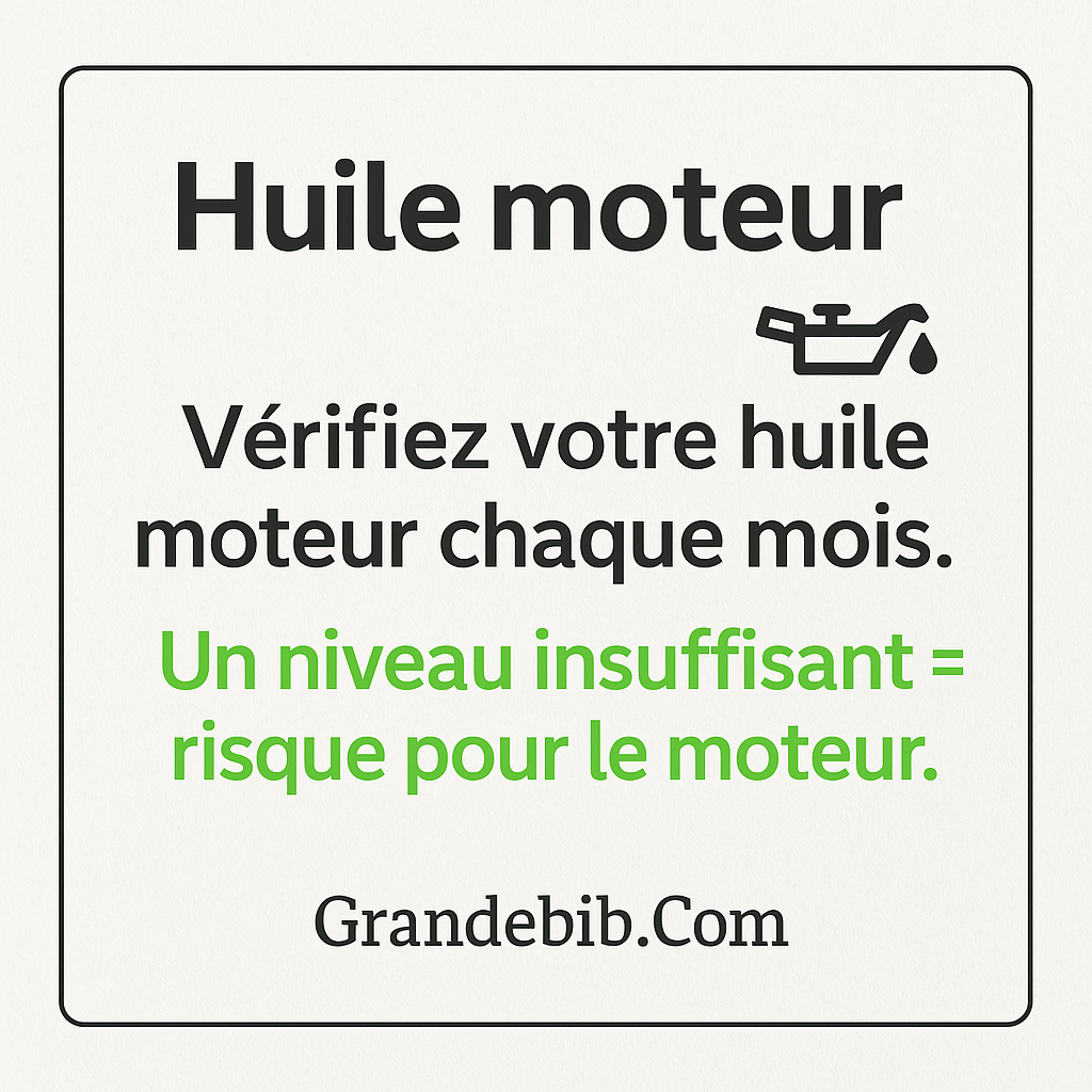 Vérifiez votre huile moteur chaque mois : un geste simple qui protège votre moteur Vérifiez votre huile moteur chaque mois : un geste simple qui protège votre moteur